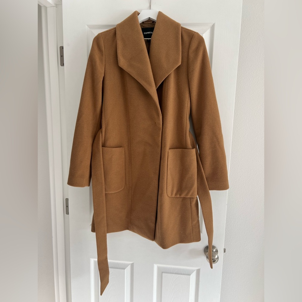 Express Tan Wool Coat